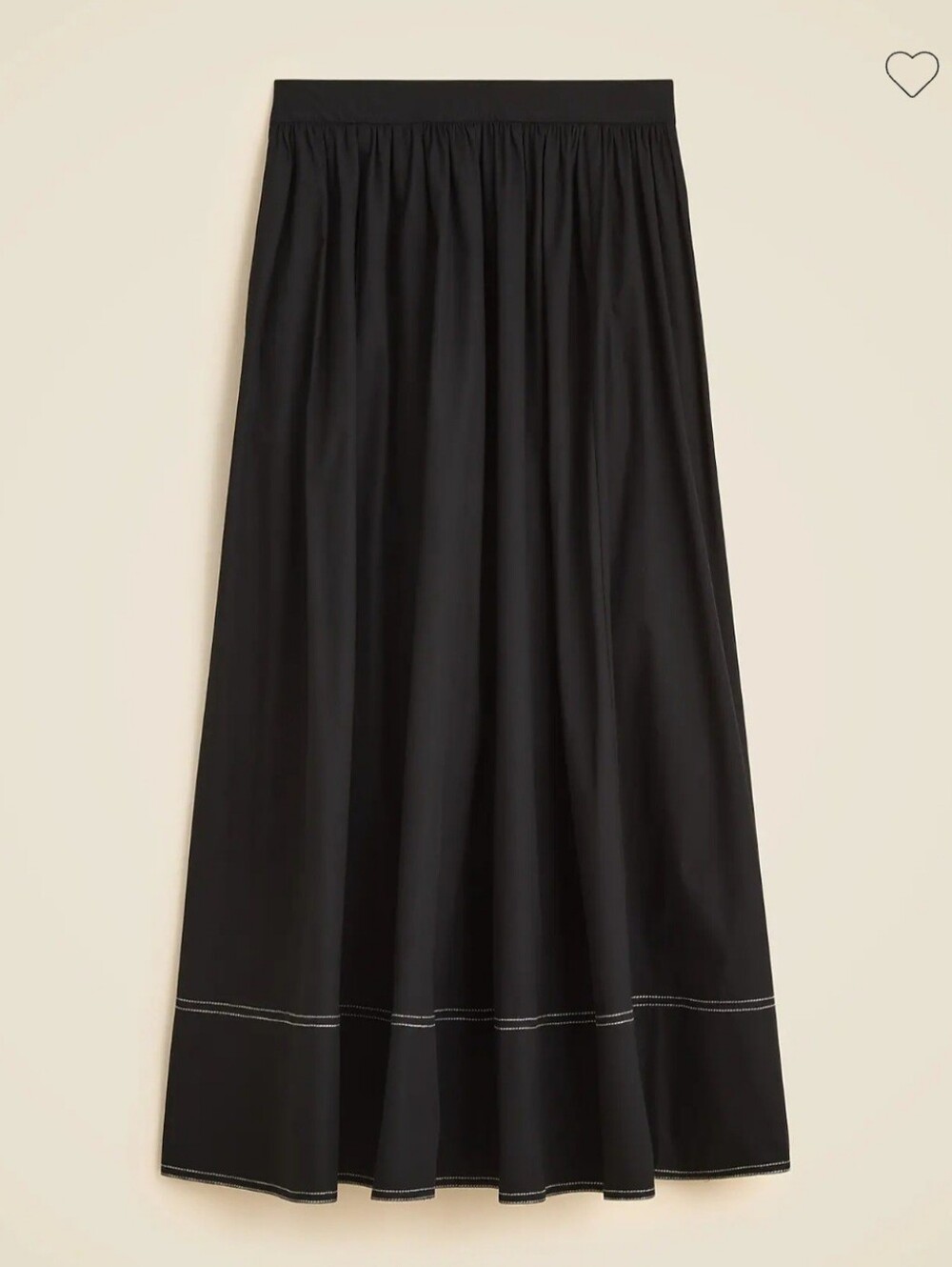 J.Crew Contrast Stitch Midi Skirt In Cotton Poplin Tall